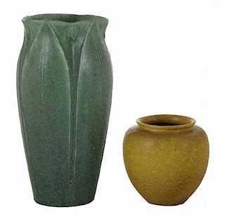 Two Grueby Pottery Vases