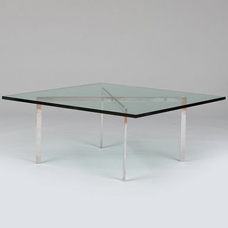 Mies Van der Rohe for Knoll Stainless Steel and Glass 'Barcelona' Low Table