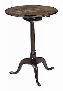 George III Oak Tilt-Top Candle Stand