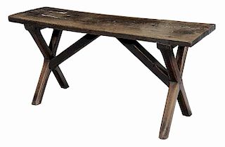 Early Oak Sawbuck Table