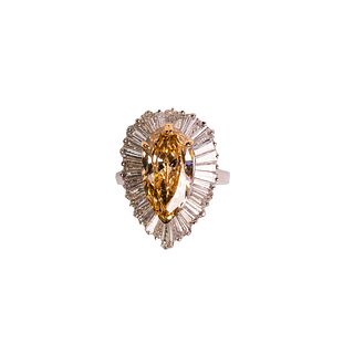 GIA Certified Fancy Yellowish Brown Diamond Ring