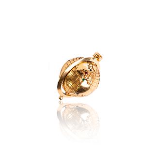 Multi Stone Gold Globe Pendant
