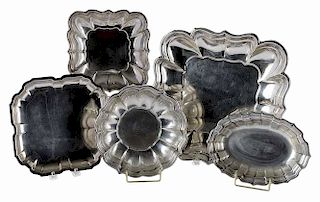 Five Sterling Bowls or Platters