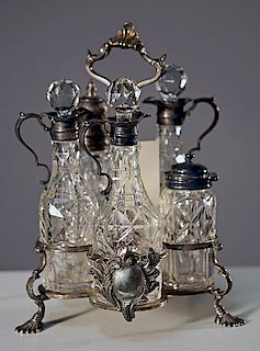 George III Sterling Castor  and Victorian Bottles