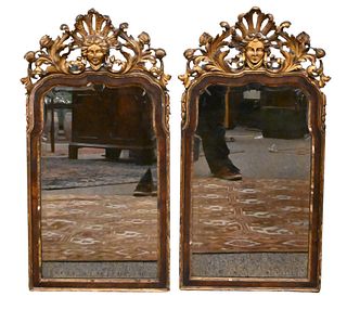 Pair of 18th Century Continental Carved Mirrors