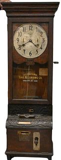 International Time Recording Company of New York Oak Clock