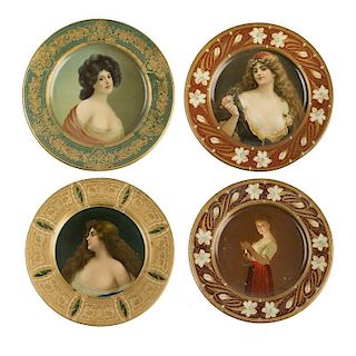 4 Vienna Art Tin Plates