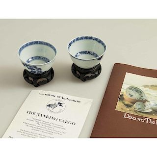 Pair of Chinese Porcelain Miniature Wine Cups, c. 1741