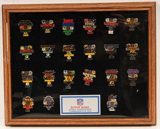 Set Of 21 Super Bowl World Champ Commemorative Pins 
