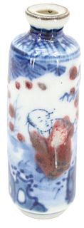 Blue & White With Red Spots Snuff Bottle