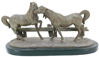 19C In the Manner of Bonhour Bronze Horses