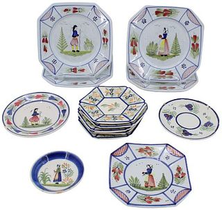 Collection of (13) Quimper Plates French