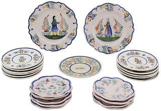 Collection of (23) Quimper Plates French