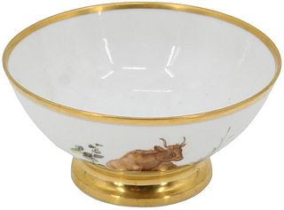 French 19th C Gilt Porcelain Vieux Paris Bowl