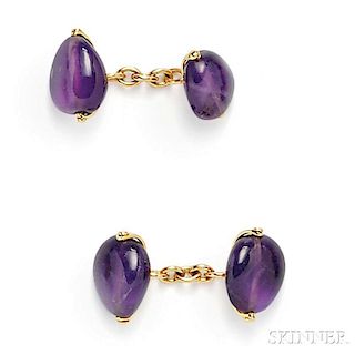 18kt Gold and Amethyst Bead Cuff Links, Trianon