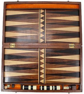 Vintage Backgammon Board with Exotic Woods