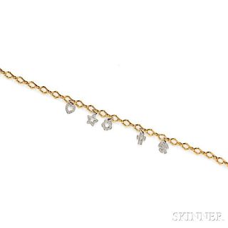18kt Gold and Diamond Charm Necklace