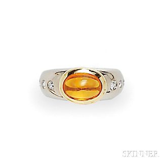 18kt Bicolor Gold, Citrine, and Diamond Ring, Marlene Stowe