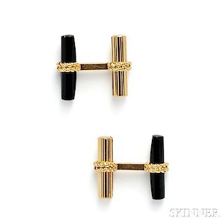 18kt Gold and Onyx Cuff Links, Van Cleef & Arpels