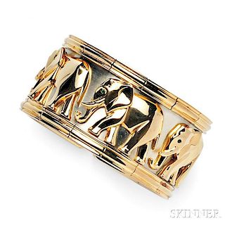 18kt Gold Elephant Cuff Bracelet, Cartier