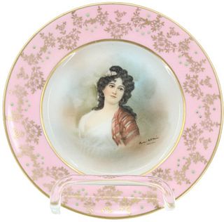 Sevres Porcelain Plate of a Maiden