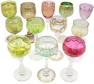 Collection of (12) Harlequin Crystal Goblets