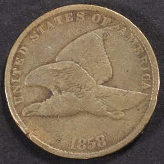 1858 SMALL LETTERS FLYING EAGLE CENT FINE