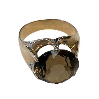 14K Yellow Gold Smokey Quartz Ring from the Surreal Collection