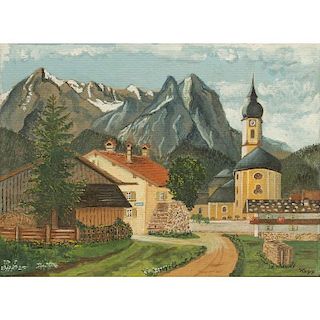 Tyrolian Village Painting