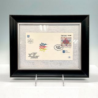 Yaacov Agam 1983 Israeli First Day Stamp on Envelope, Signed
