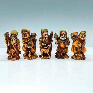 5pc Netsuke Style Figures, Seven Lucky Japanese Gods