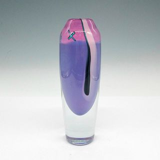 Cased Art Glass Cylinder Bud Vase
