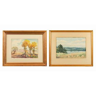 Two Watercolor Paintings, Bartko & Maher