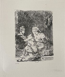 Rembrandt van Rijn - Sainte Famille Ou La Vierge Au Linge