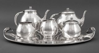 R. Rodriguez Mexican Modernist Silver Tea Service