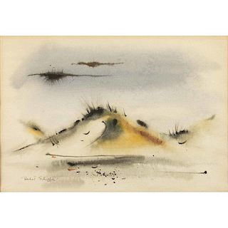 "Sand Dune" Watercolor, Herbert Scheffel