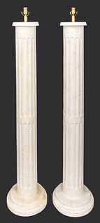 Michael Taylor Attr Plaster Columnar Floor Lamps 2