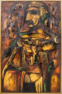 Joachim Probst "King David" Oil on Canvas, 1947