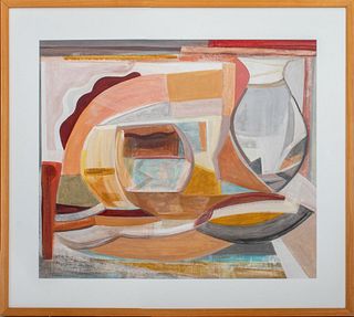 Joan Shapiro Cubist "Arrangement" Acrylic on Paper