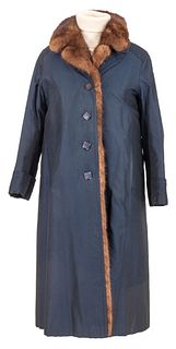 Ben Thylan Blue Full-Length Mink-Lined Fur Coat