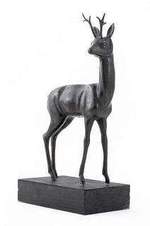 Grand Tour Style Stag Patinated Bronze Sculpture