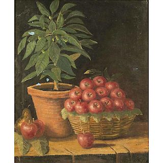 Apples & Plant Still Life Painting