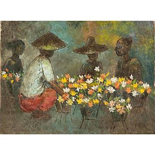 "Flower Vendor" Painting