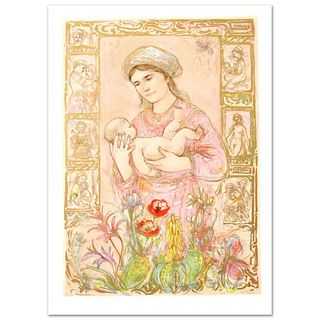 Raquela Limited Edition Lithograph by Edna Hibel (1917-2014), Numbered and Hand Signed with Certificate of Authenticity.