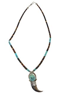 Navajo Silver Sonoran Gold Turquoise Necklace