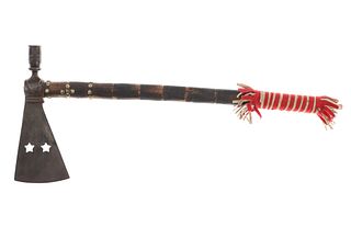 Ca. 1870- Plains Indian Star Cutout Pipe Tomahawk