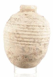 Ancient Greek Glazed Olive Oil Urn Pot or Amphora