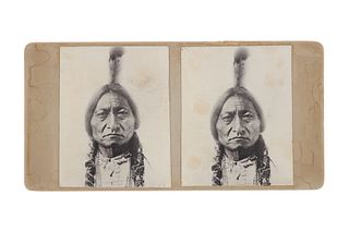 Sitting Bull Photo Stereoview by D.F. Barry 1885