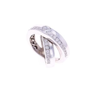 Conjoined Freeform Diamond & 18k White Gold Ring