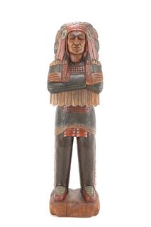 Large Cigar Store Indian Wood Carving Life Sized